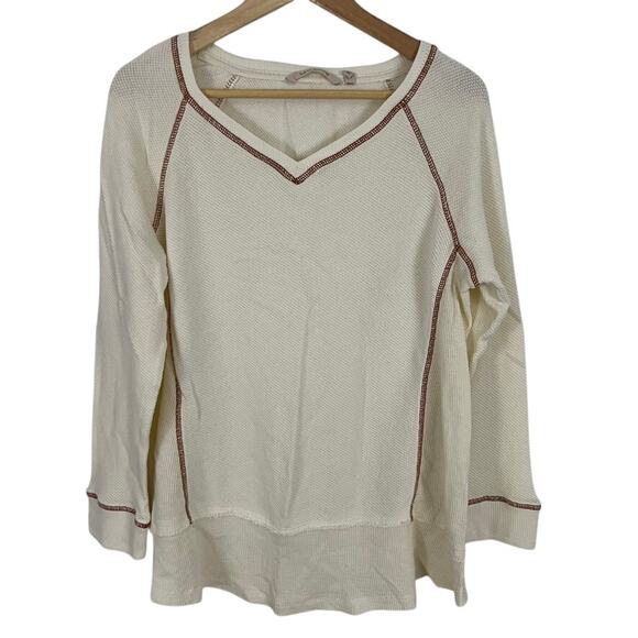 Soft Surroundings Thermal Pull Over Waffle Knit Top Women Size Large - Picture 1 of 14